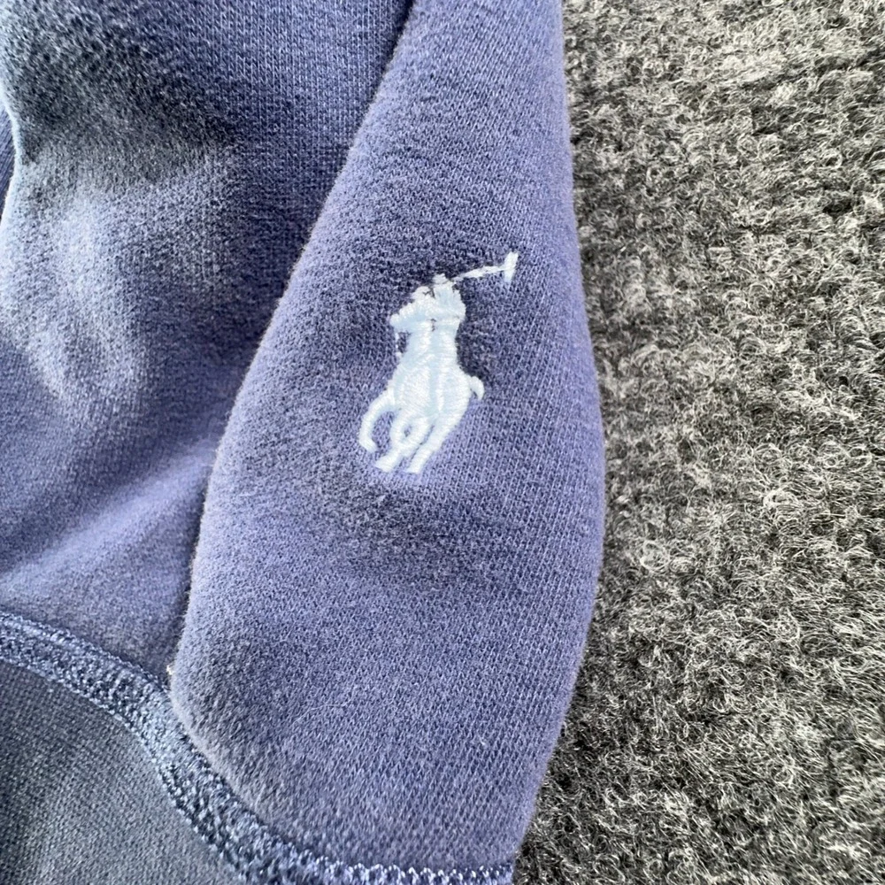Polo Ralph Lauren Mens XXL Blue Applique Logo Fleece Hoodie Sweatshirt Big Pony